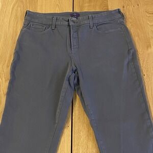 NYDJ Jeans Womens 14 Black Samantha Stretch Slim Straight Denim